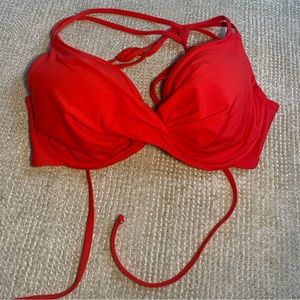 Red strappy bikini